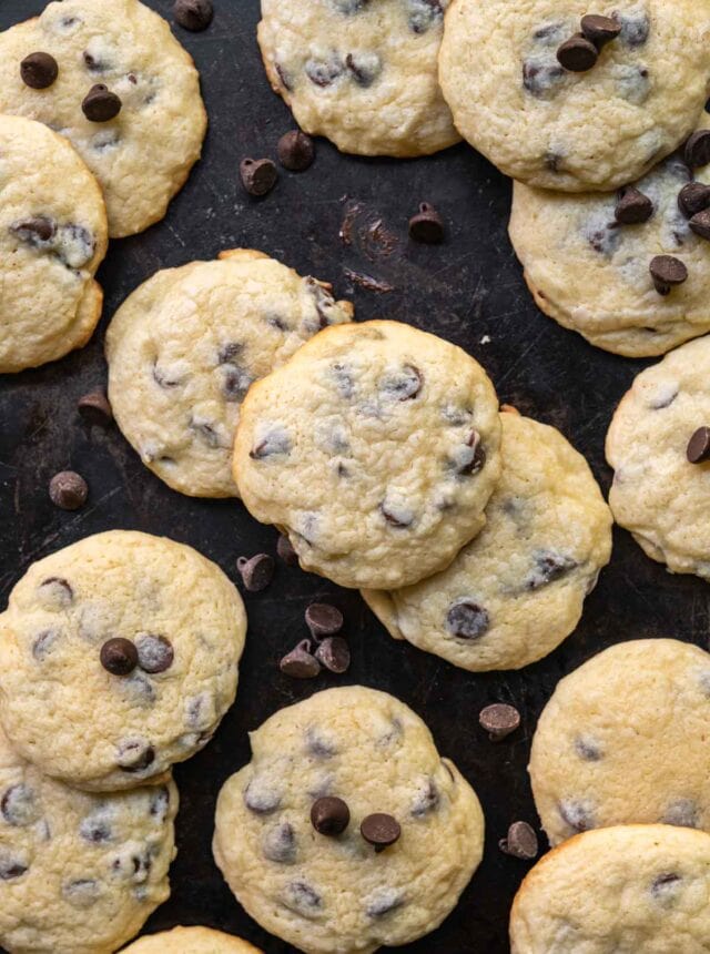 Cream Cheese Chocolate Chip Cookies on baking pan
