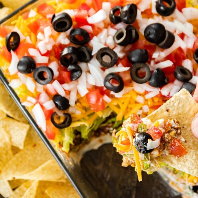 Creamy Layer Taco Dip Recipe [VIDEO] - Dinner, then Dessert