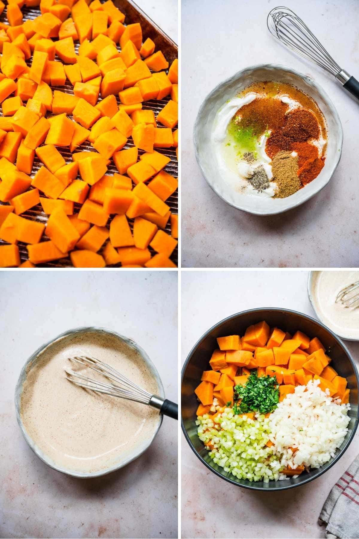 Creamy Spicy Sweet Potato Salad Collage