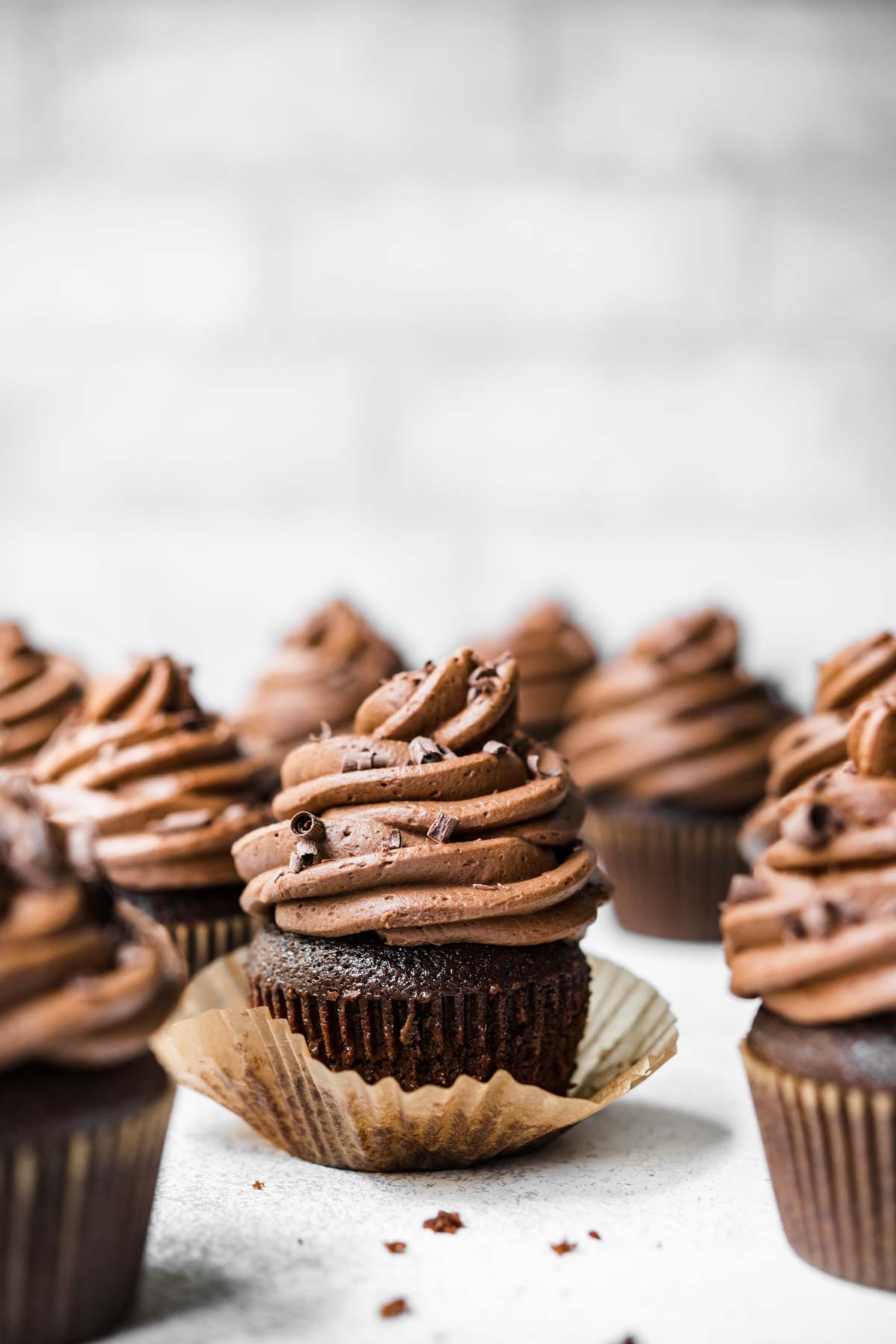 Dark Chocolate Cupcakes on cutting board