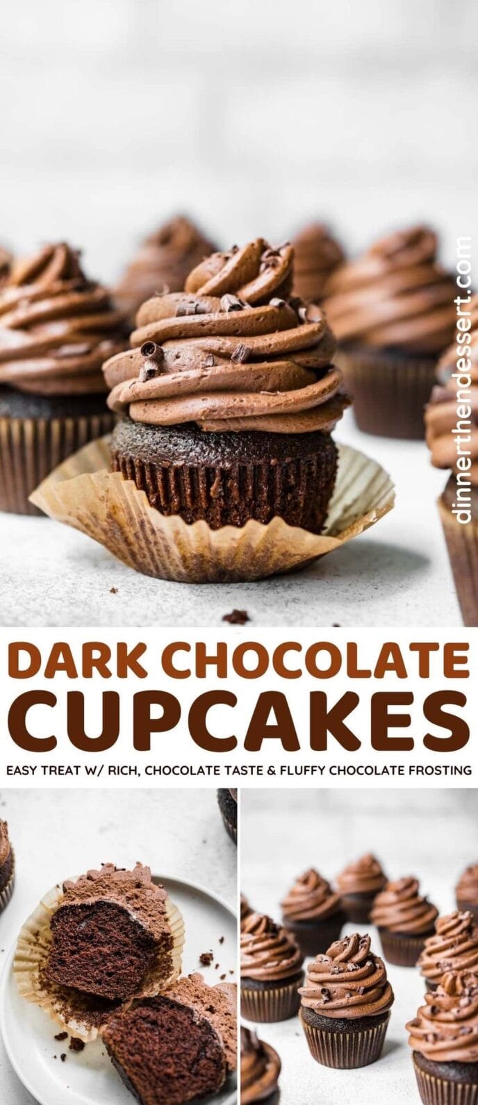 Dark Chocolate Cupcakes collage