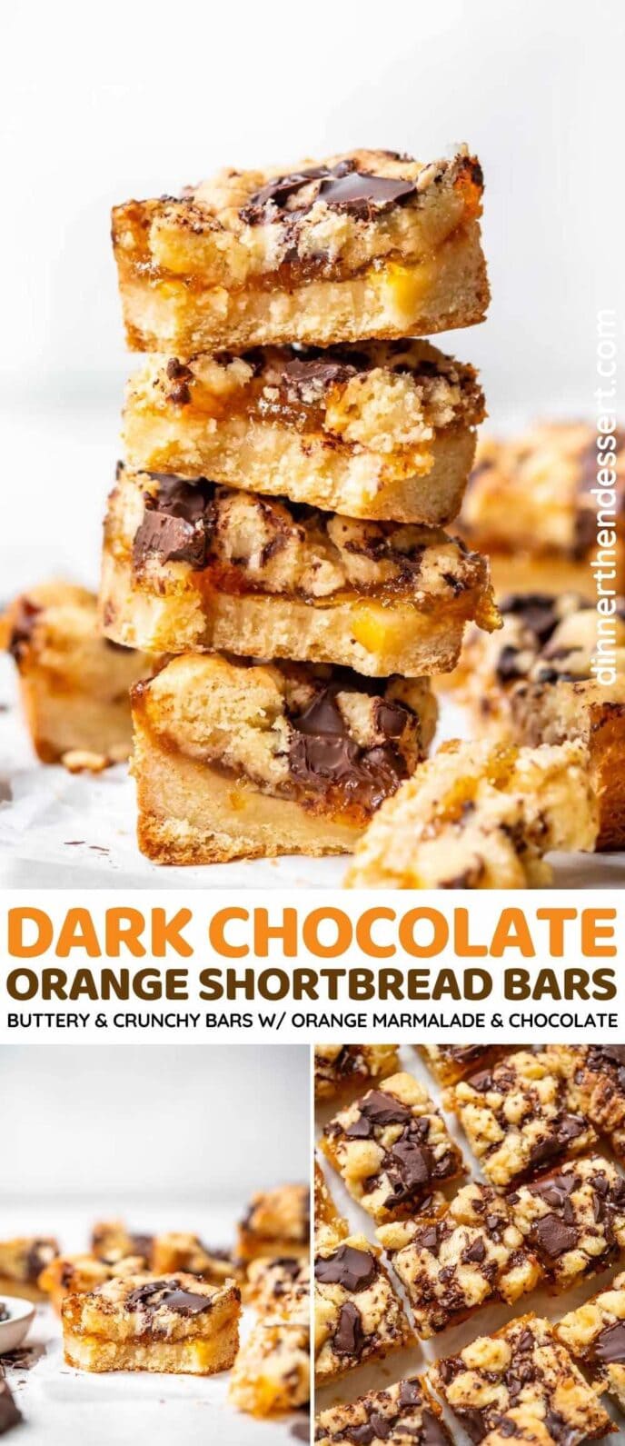 Dark Chocolate Orange Shortbread Bars collage