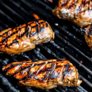 Chicken cooking on the grill