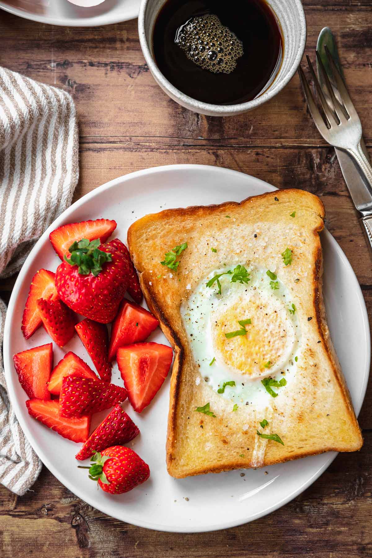 Egg in a Hole on plate