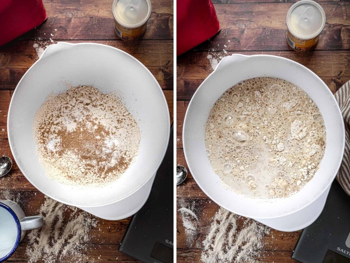 English Muffin Bread dry ingredients in bowl