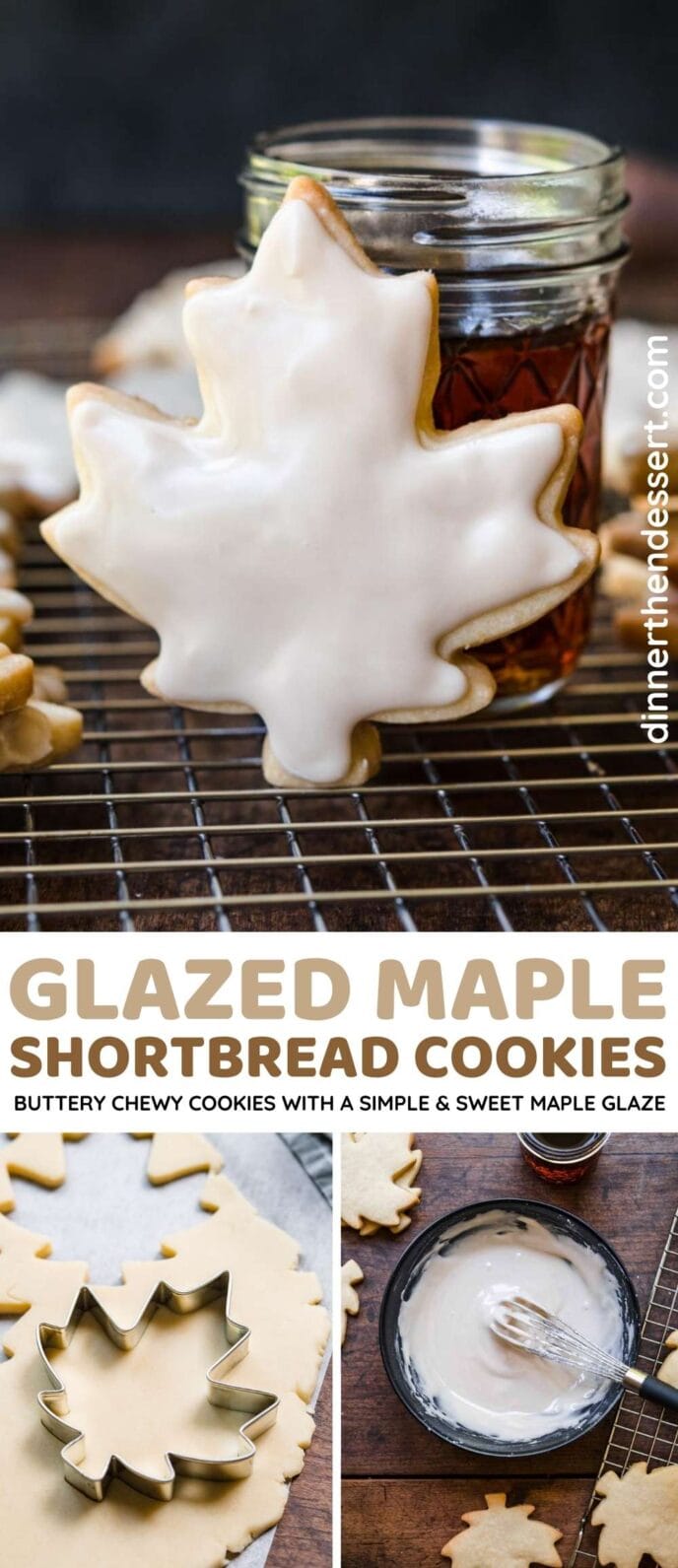 Glazed Maple Shortbread Cookies collage