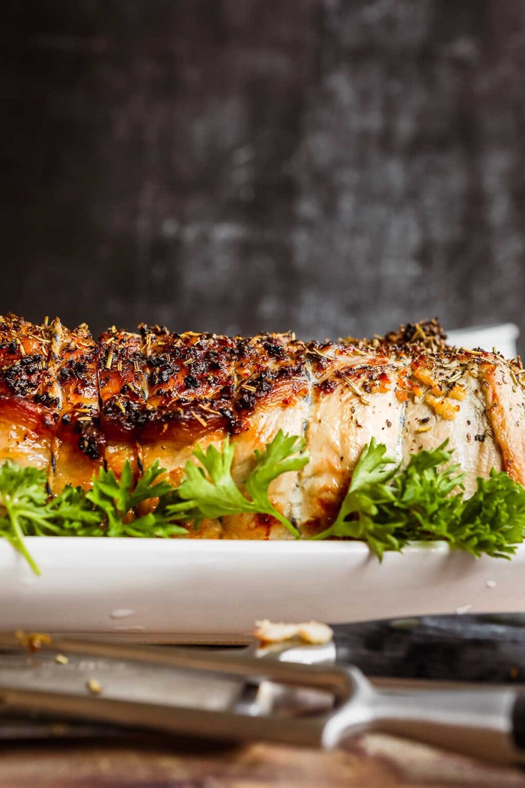 Herb Crusted Pork Loin Recipe - Dinner, then Dessert