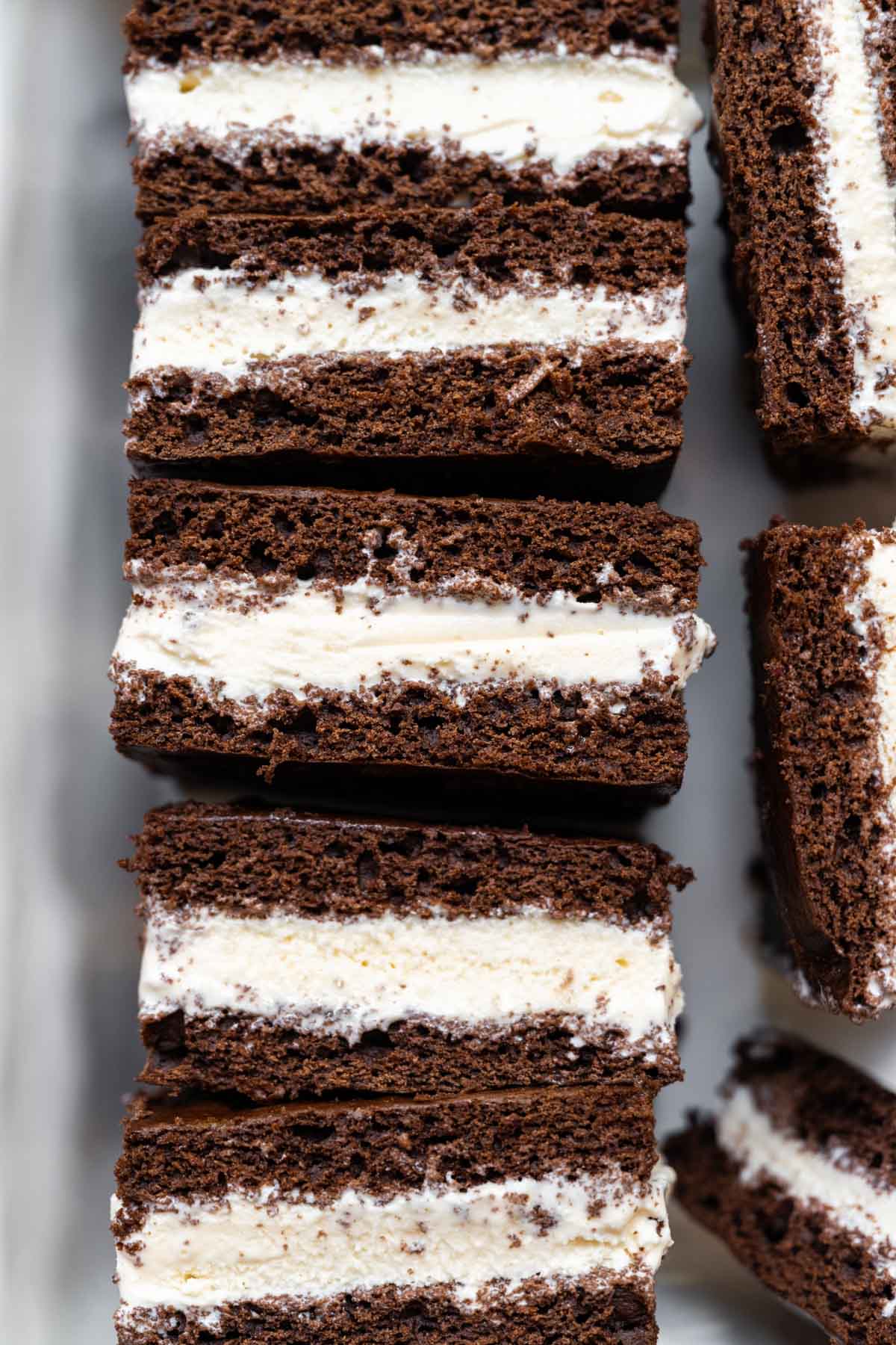 Ice Cream Sandwiches sliced for serving