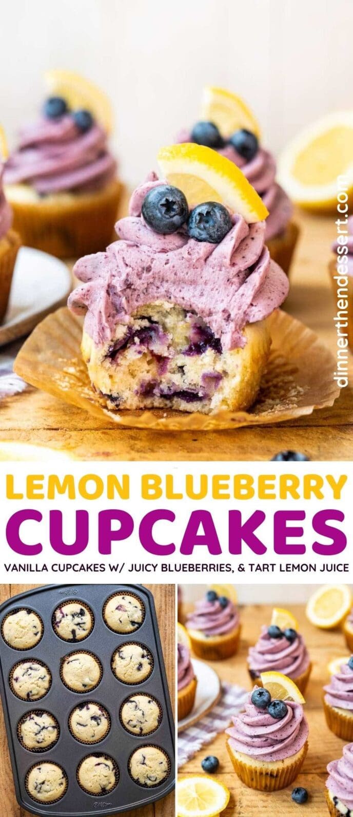 Blueberry Lemon Cupcakes collage