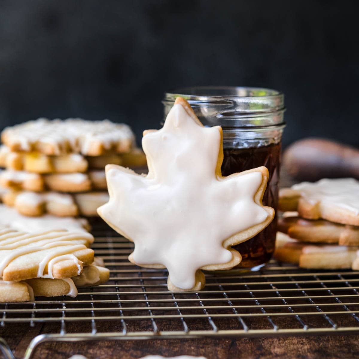 Glazed Maple Shortbread Cookies