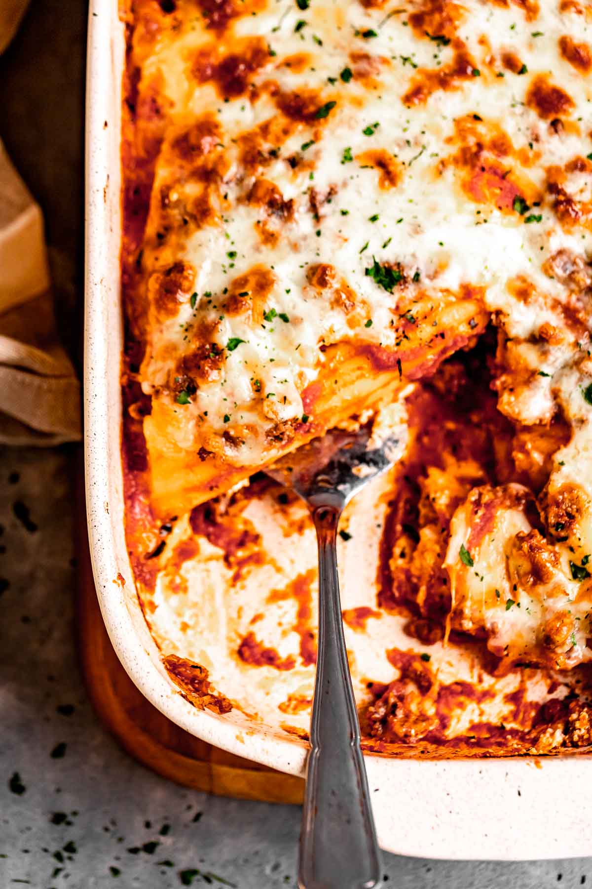 Million Dollar Manicotti in baking dish