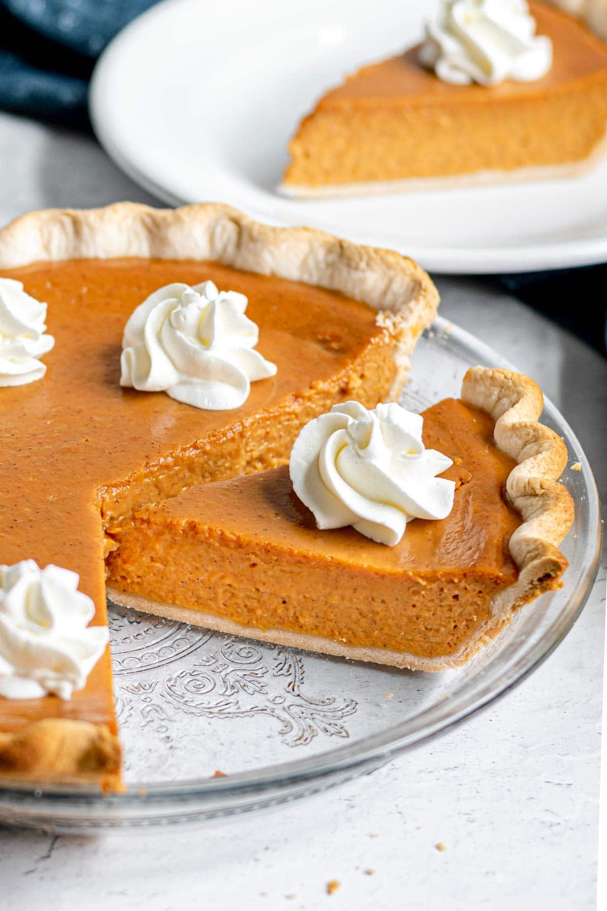 5 Ingredient Pumpkin Pie with whipped cream