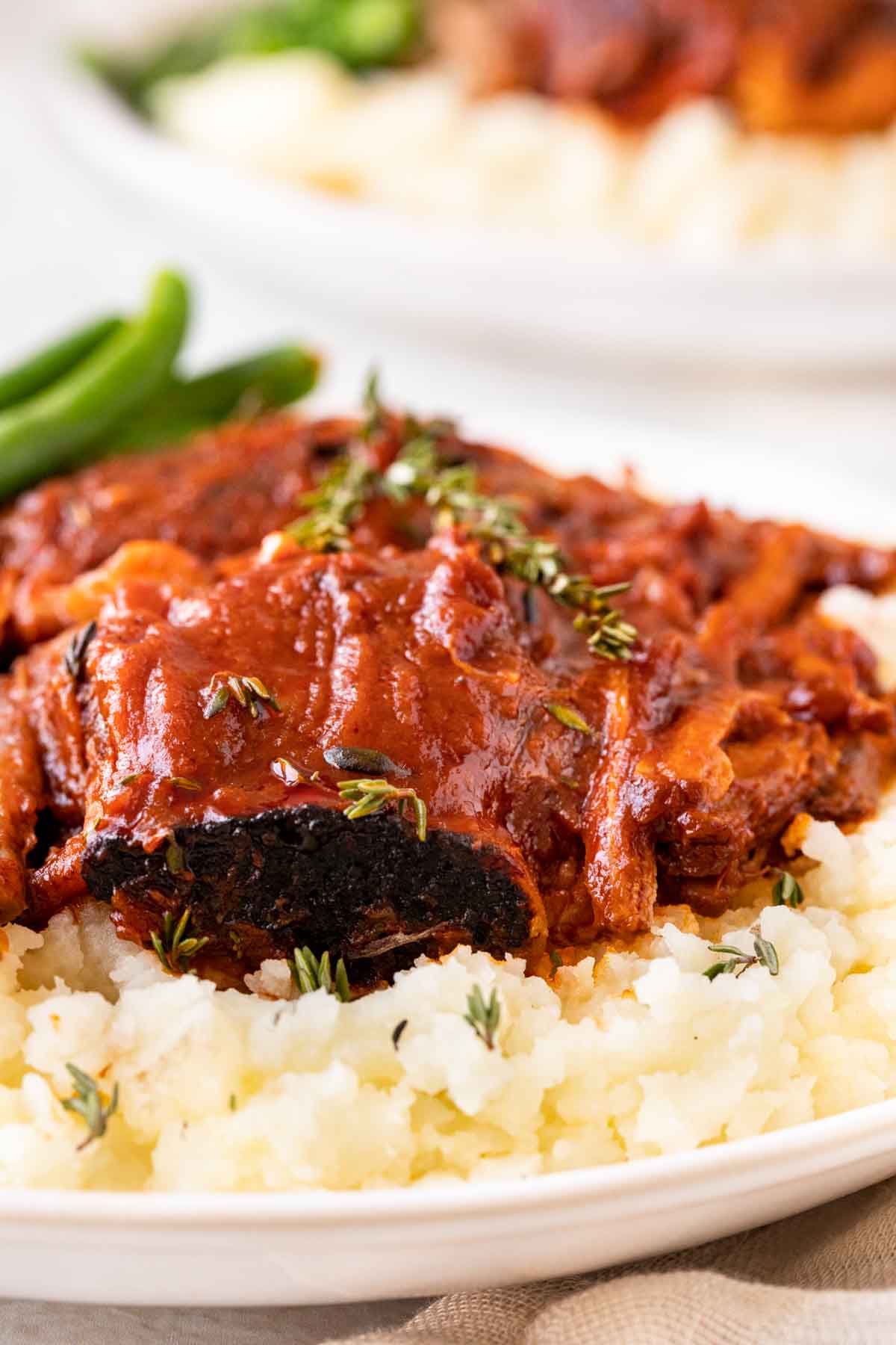 Red Wine Braised Short Ribs on serving plate