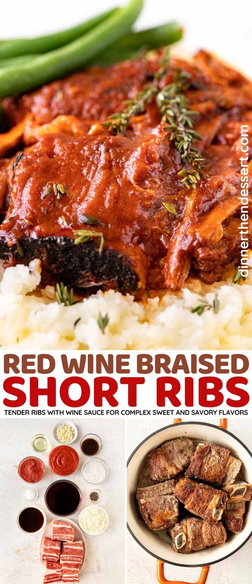Red Wine Braised Short Ribs collage