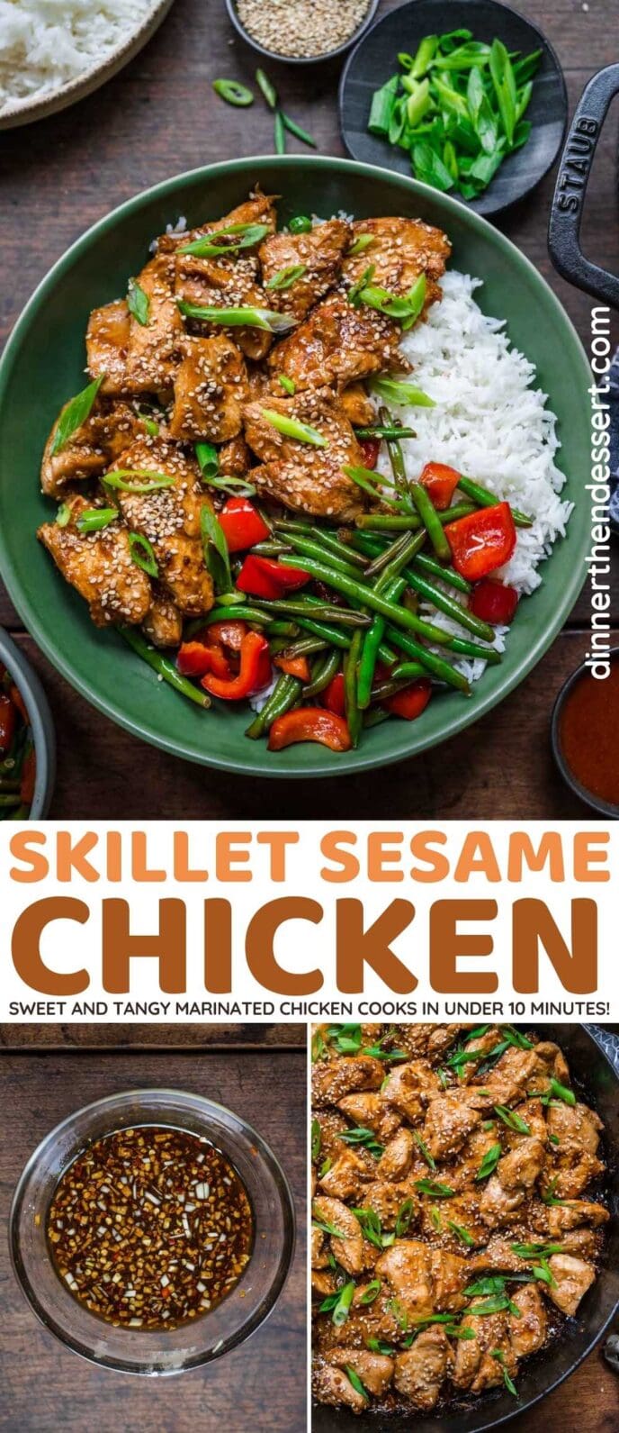 Skillet Sesame Chicken collage