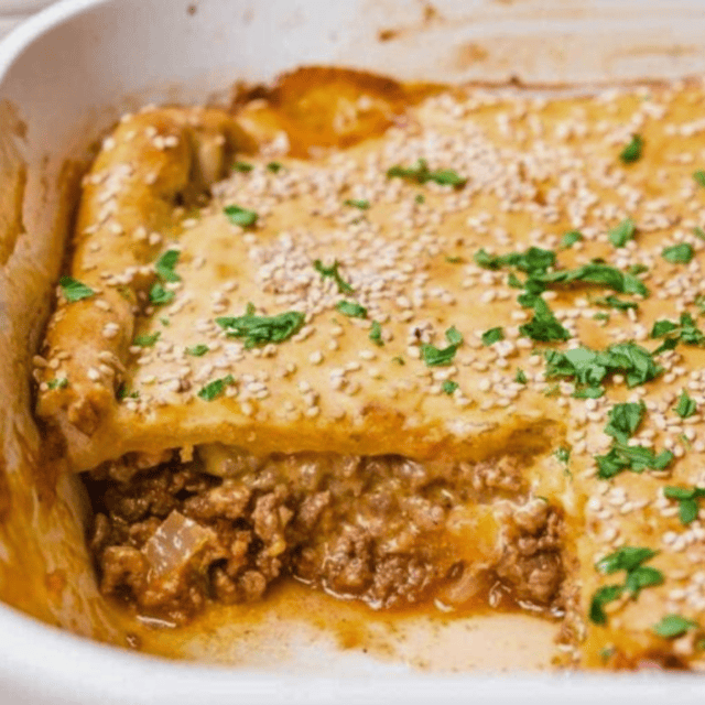Piece taken out of beef casserole