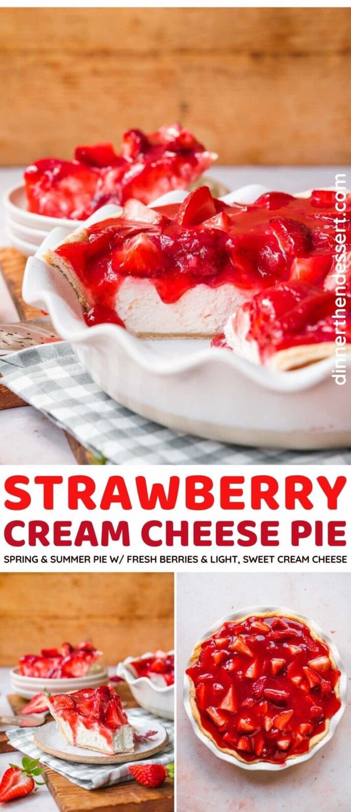 Strawberry Cream Cheese Pie collage