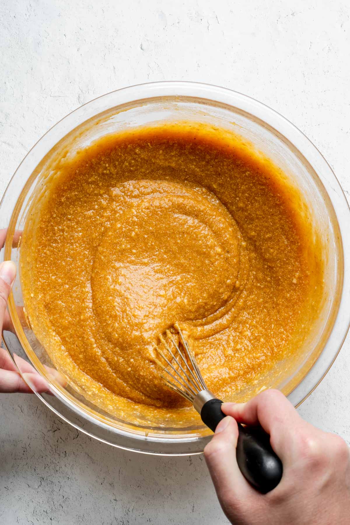 Sweet Potato Pie filling in mixing bowl