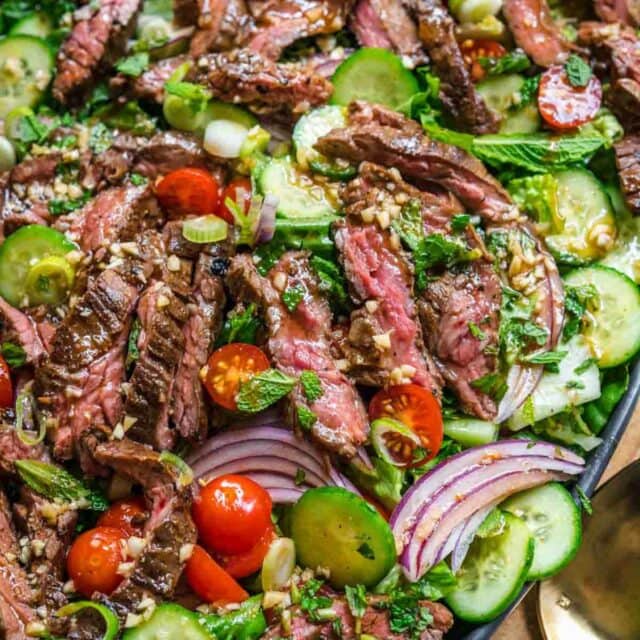Thai Beef Salad on serving tray
