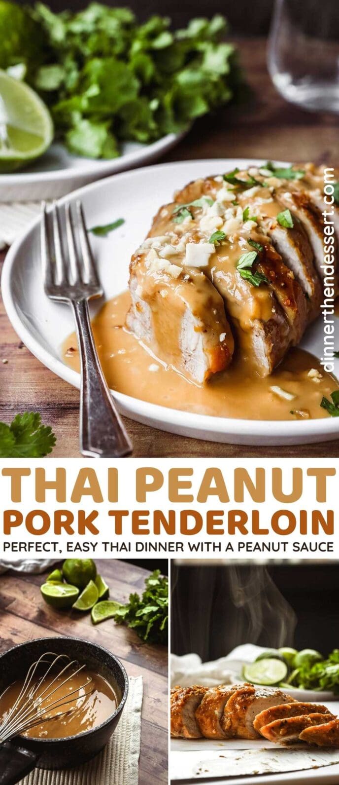 Thai Peanut Pork Tenderloin collage