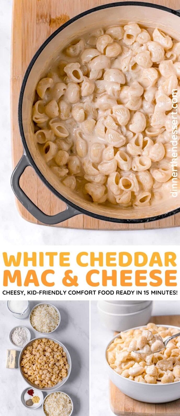 White Cheddar Mac & Cheese collage