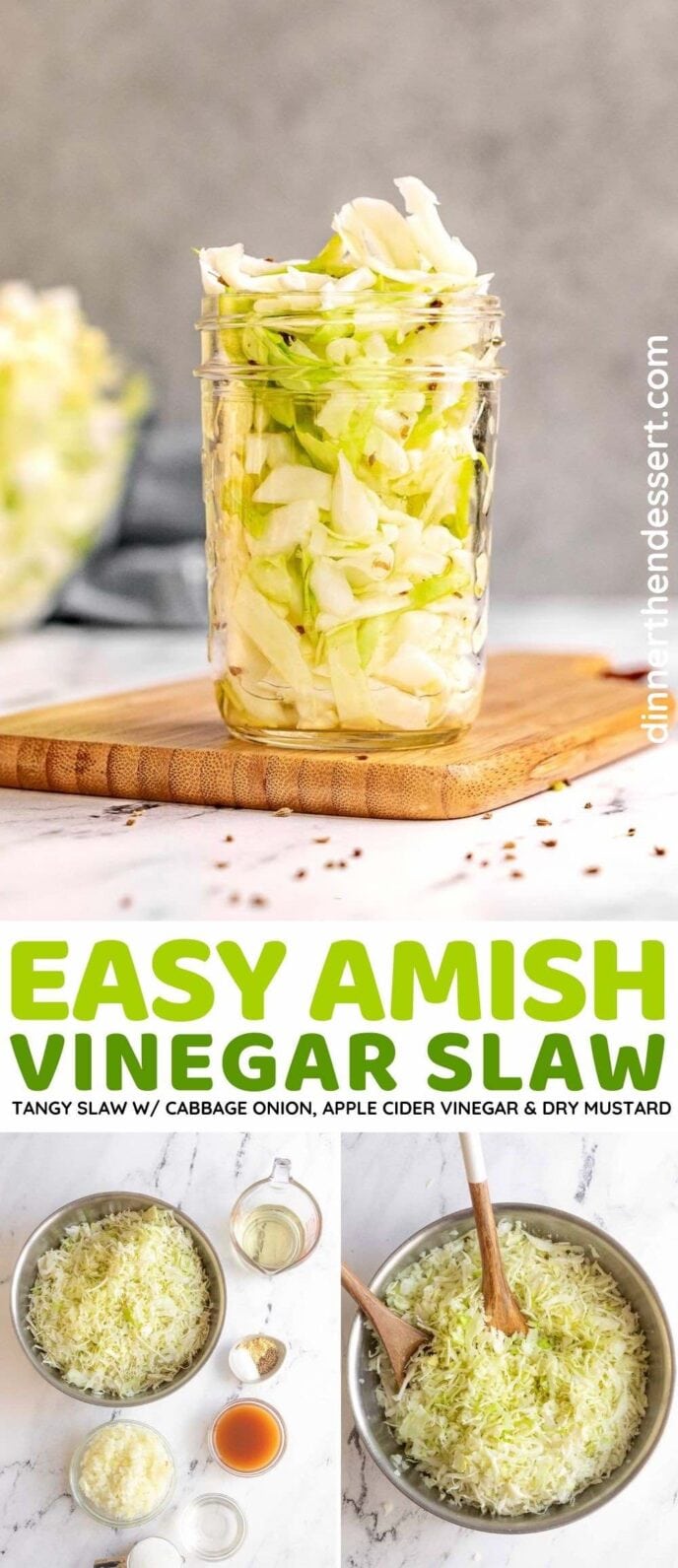 Amish Vinegar Slaw collage
