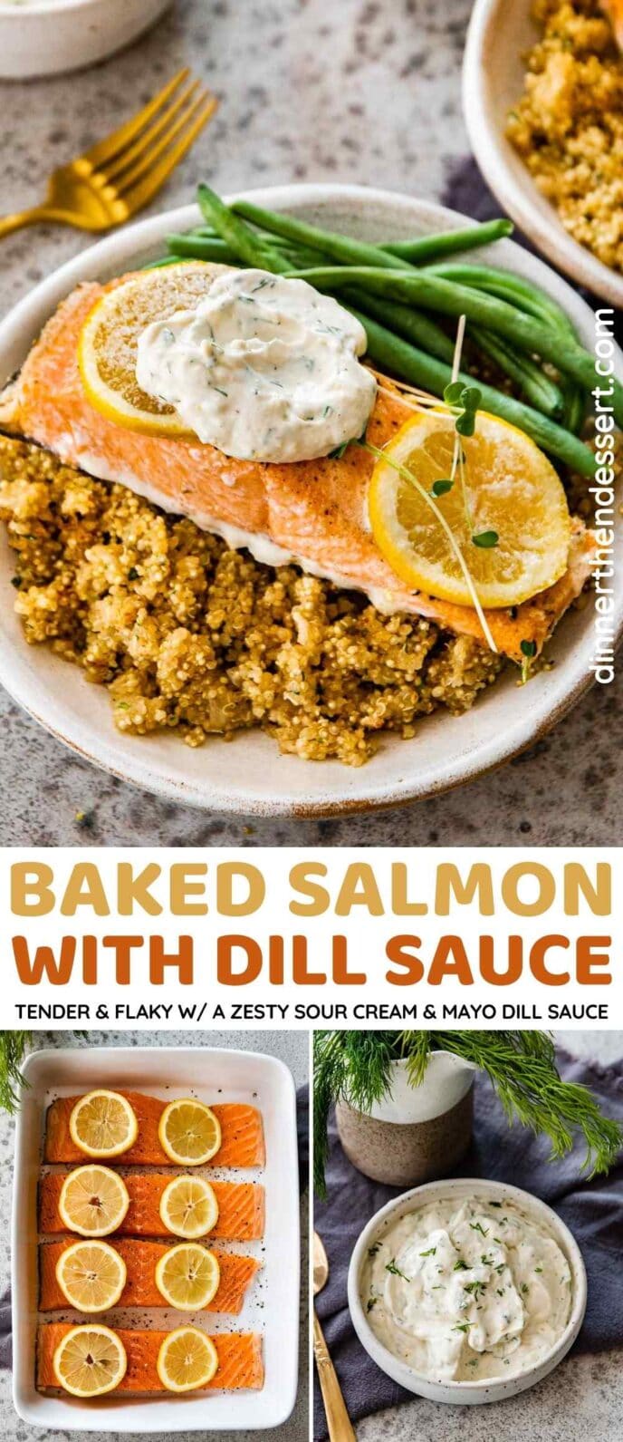 Baked Salmon with Dill Sauce Collage