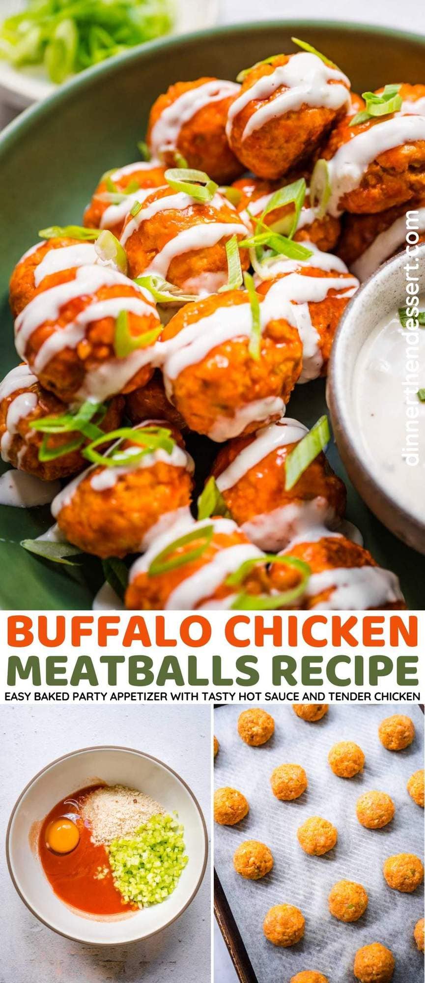 Buffalo Chicken Meatballs collage