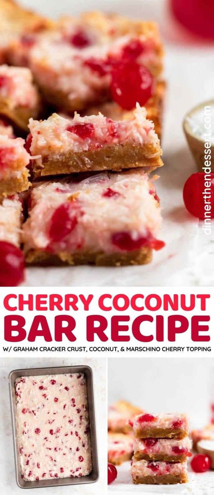 Cherry Coconut Bars collage