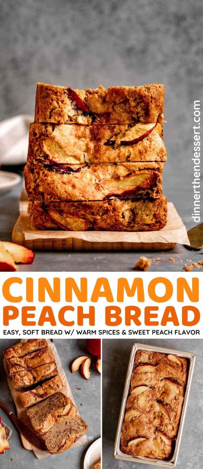 Cinnamon Peach Bread collage