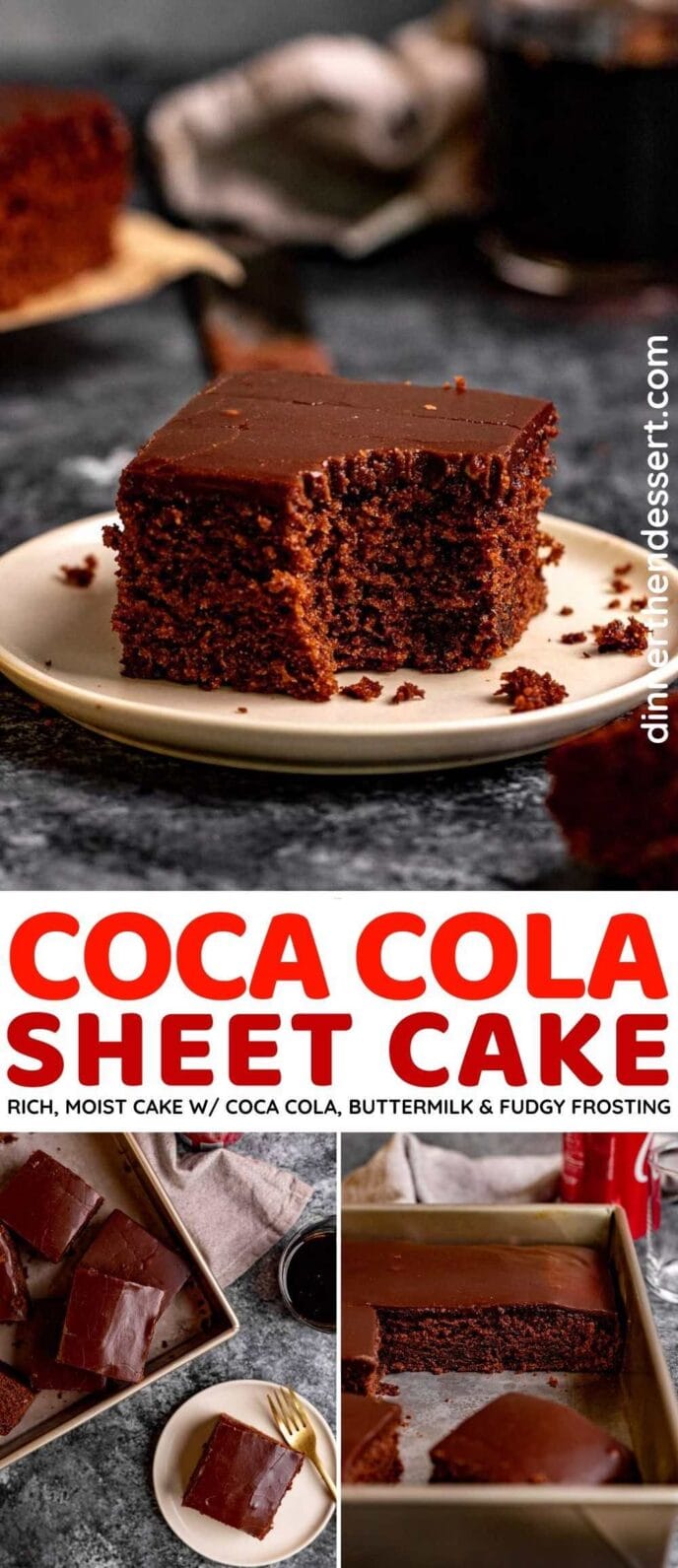 Coca Cola Sheet Cake collage