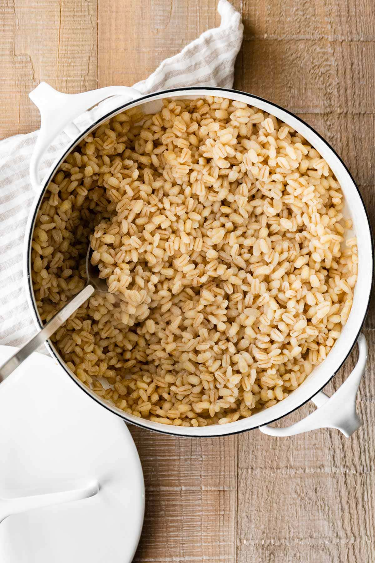 Cooked Barley in pot