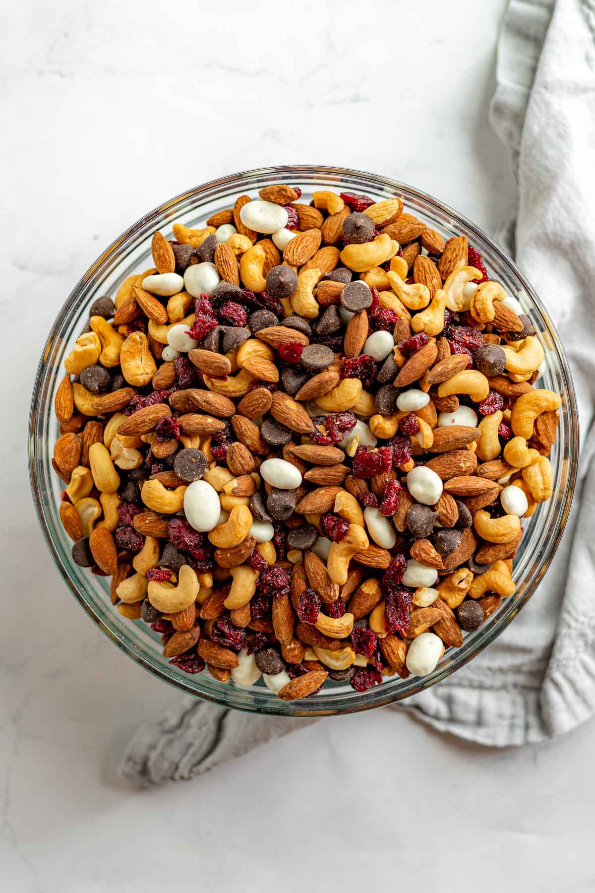 Cranberry Trail Mix in glass bowl