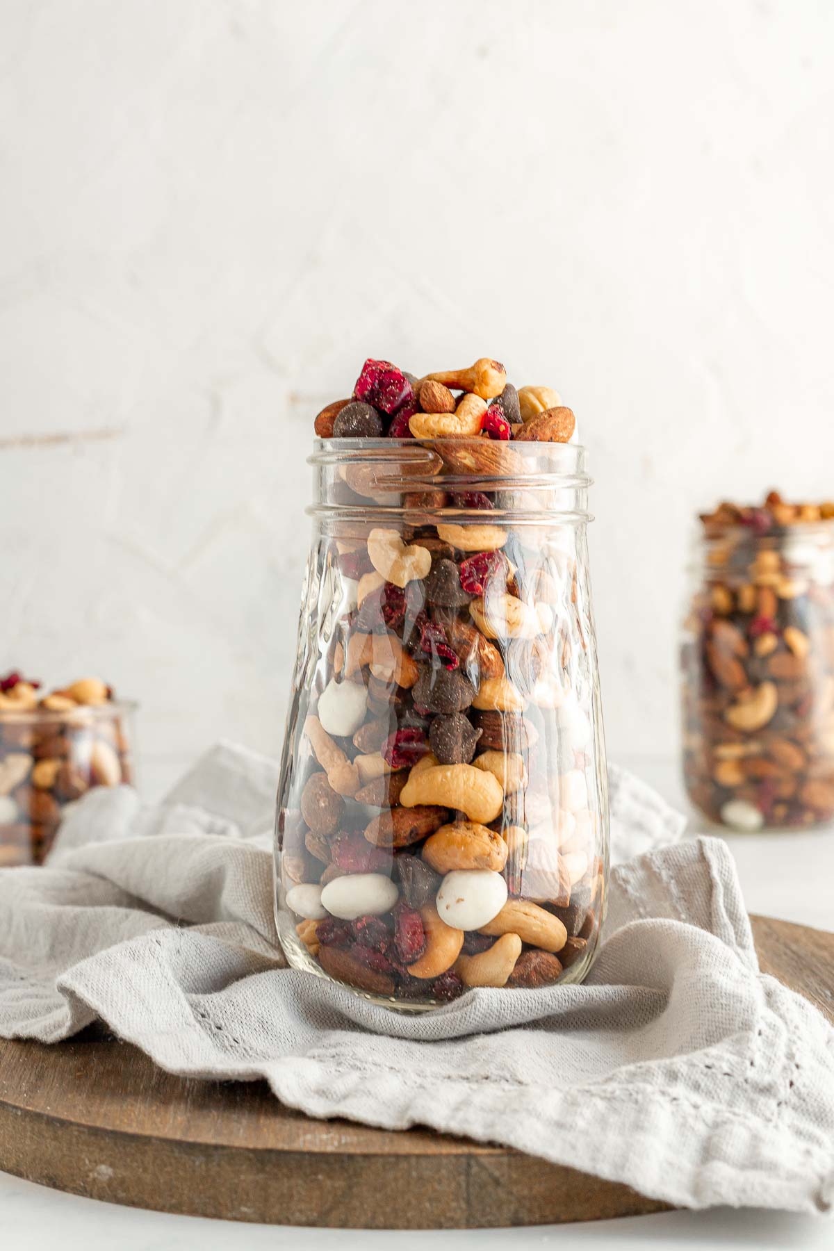 Cranberry Trail Mix in glass jar