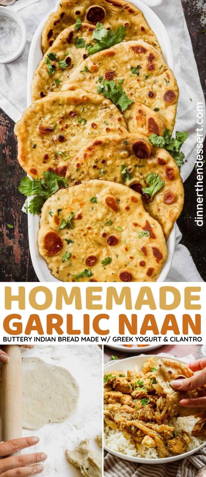 Garlic Naan Collage