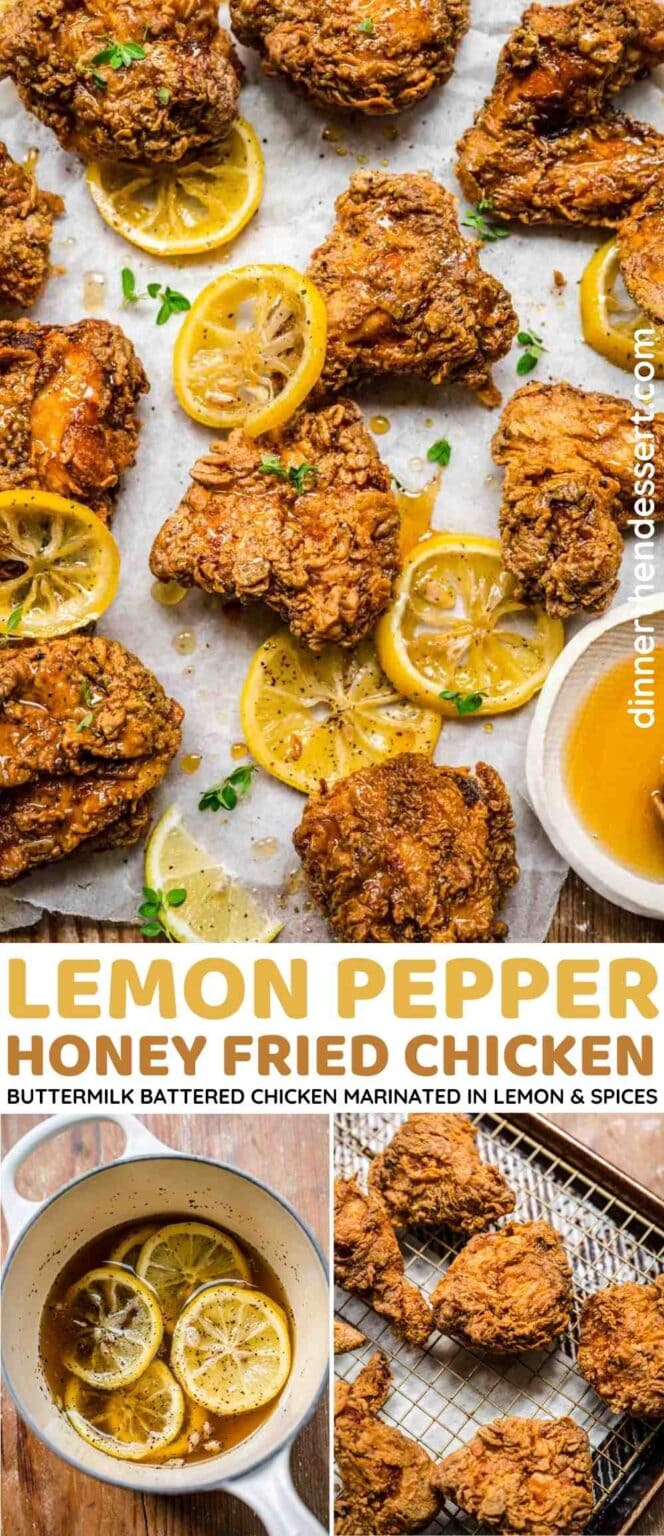 Lemon Pepper Honey Fried Chicken Recipe - Dinner, then Dessert