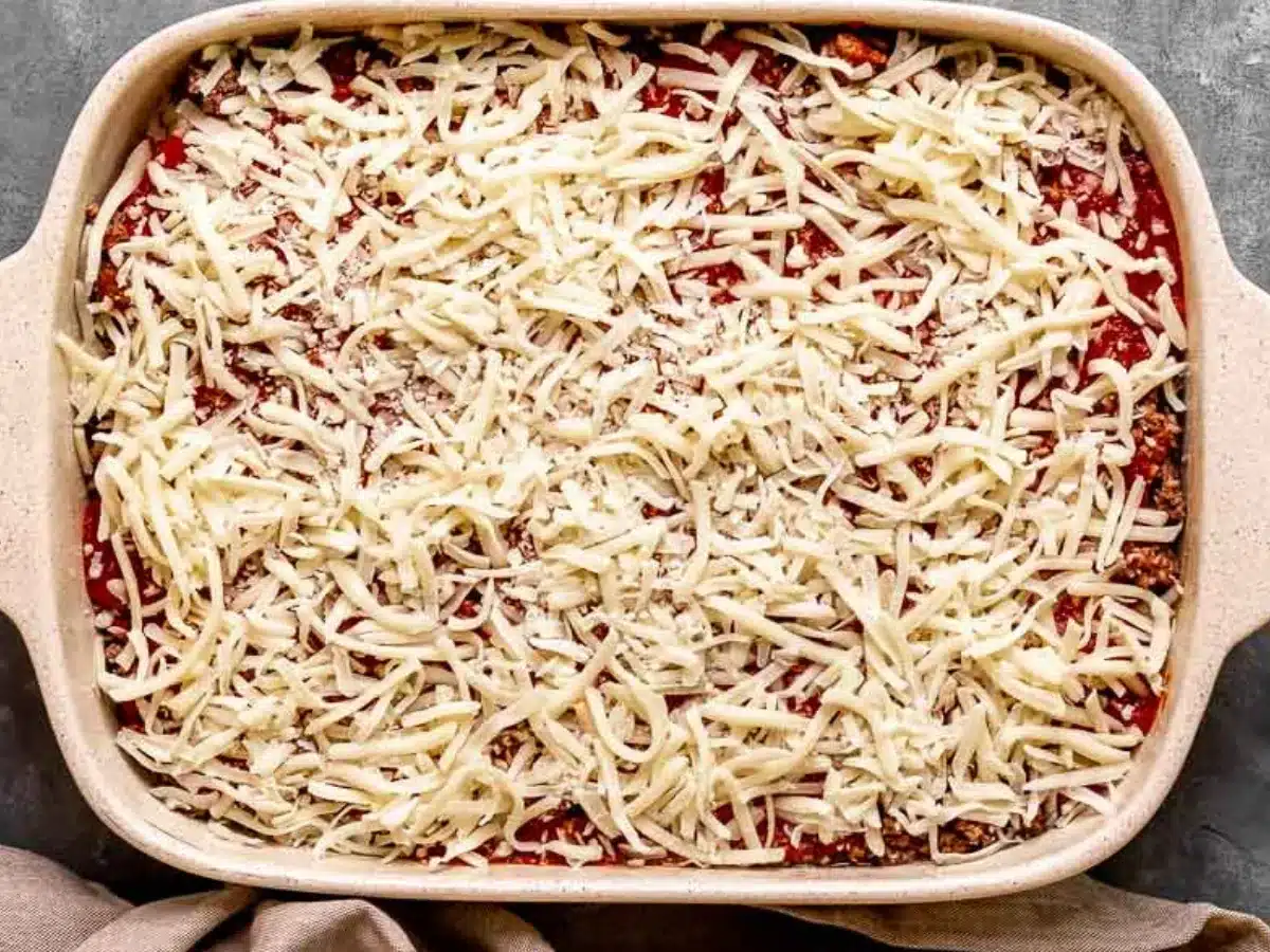 Cheese topped ready to bake