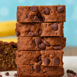 slices of chocolate coffee bread stacked on one another