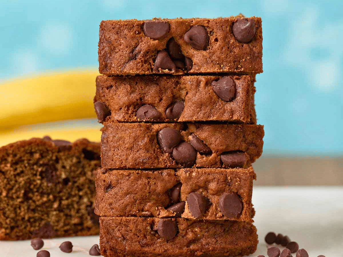 slices of chocolate coffee bread stacked on one another