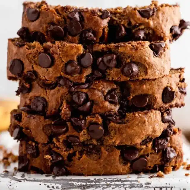 stack of banana bread