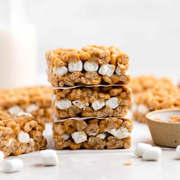 Peanut Butter Marshmallow Cereal Bars Recipe Dinner, then Dessert