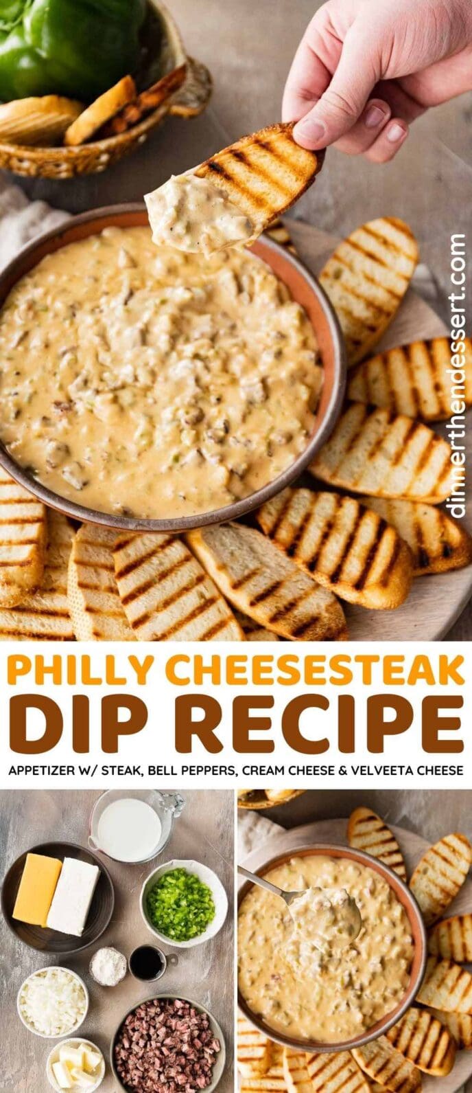 Philly Cheesesteak Dip collage