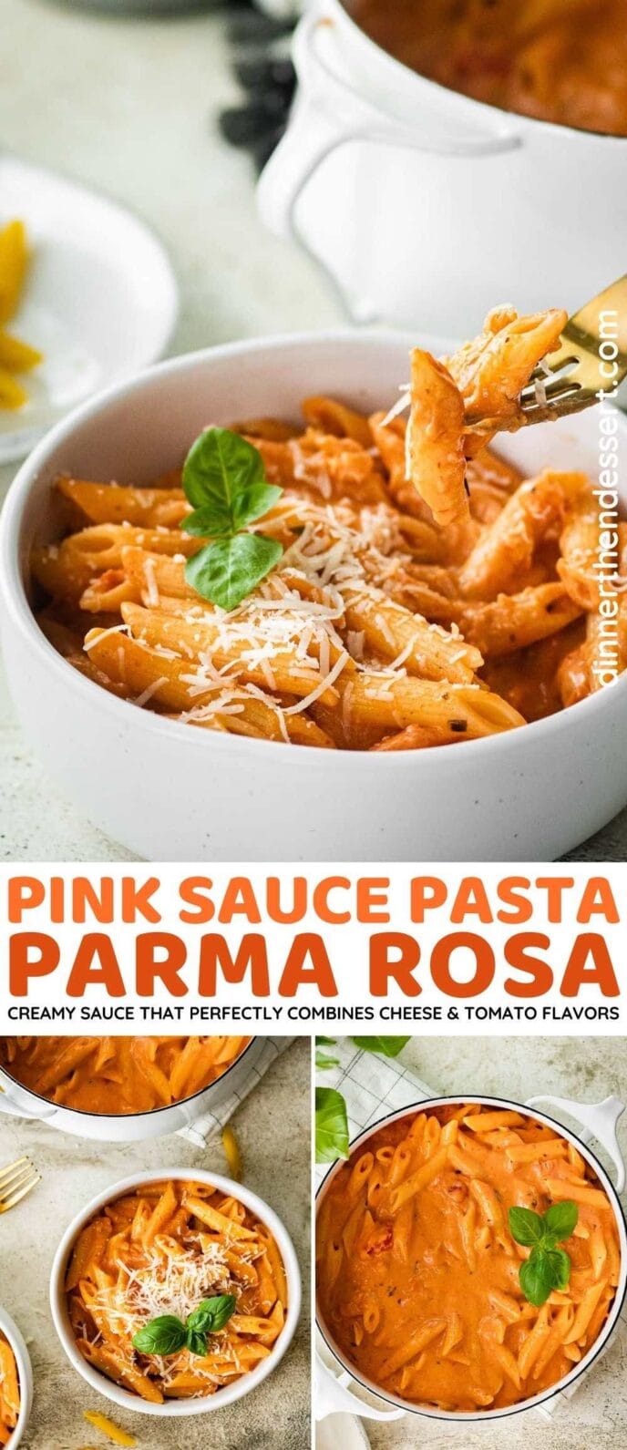 Pink Sauce Pasta (Parma Rosa) collage