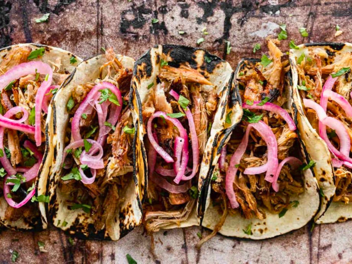 Line of tacos