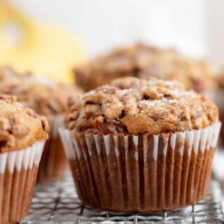 Banana Muffins on wire rack