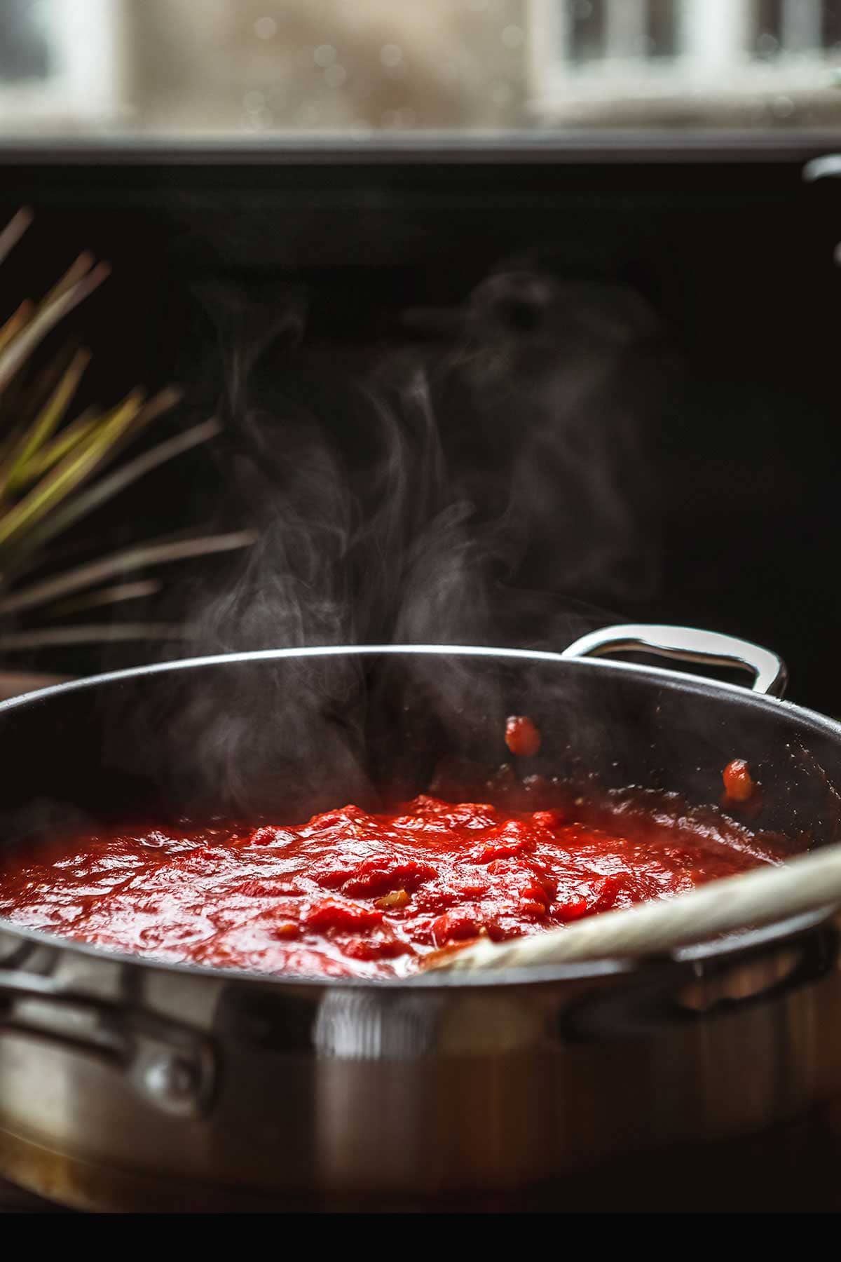Spaghetti and Meatballs sauce in pot
