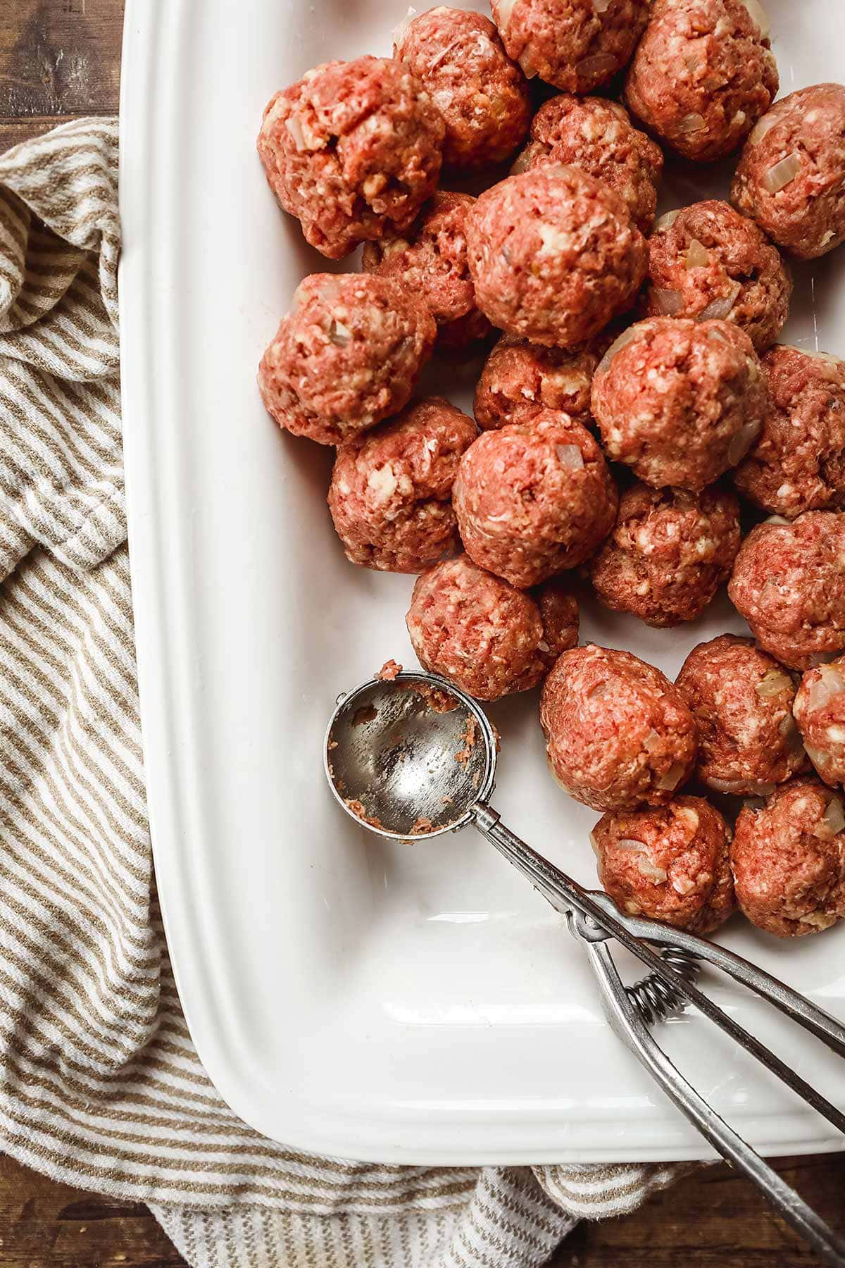 Spaghetti and Meatballs meatballs before cooking