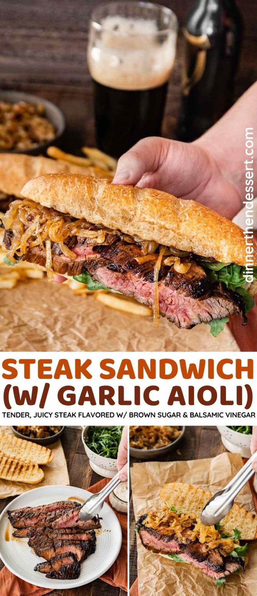 Steak Sandwich (with garlic aioli) Recipe - Dinner, then Dessert