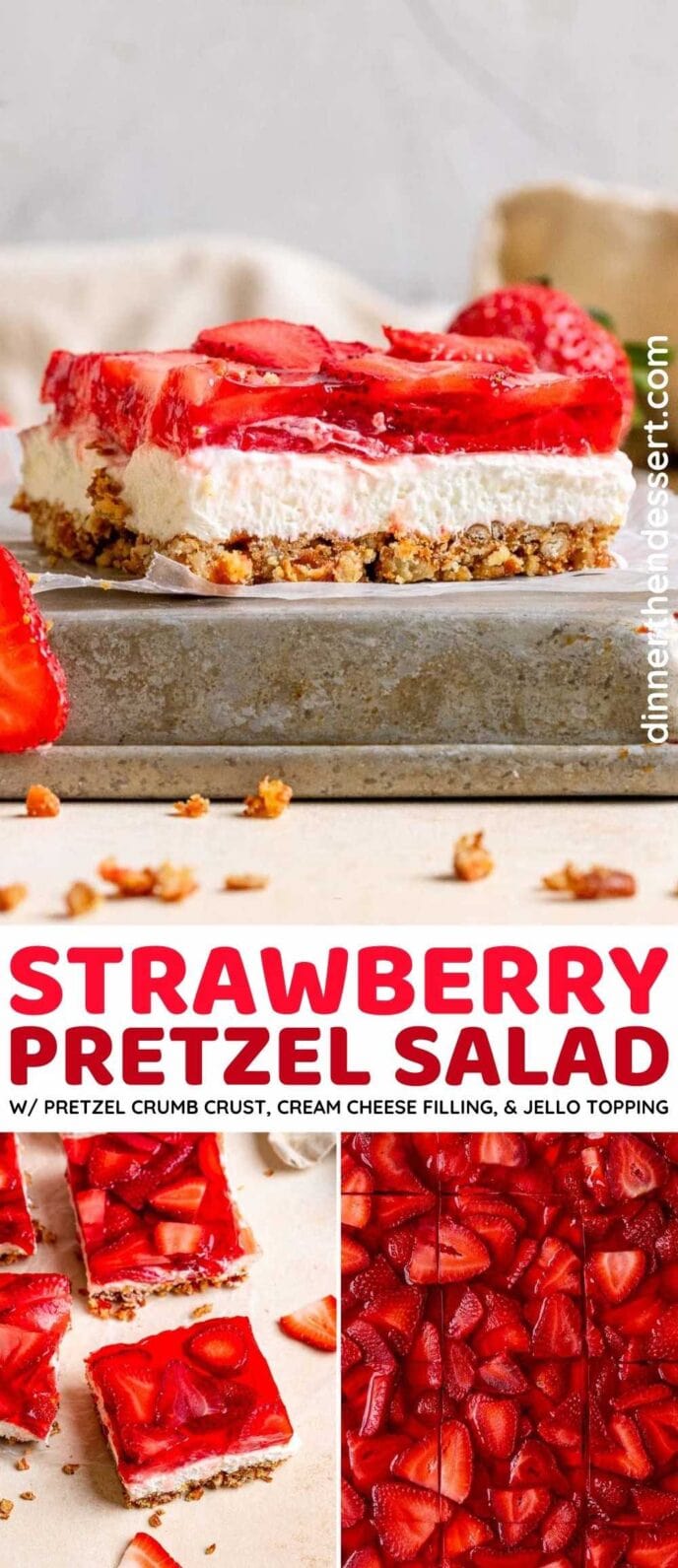 Strawberry Pretzel Salad collage