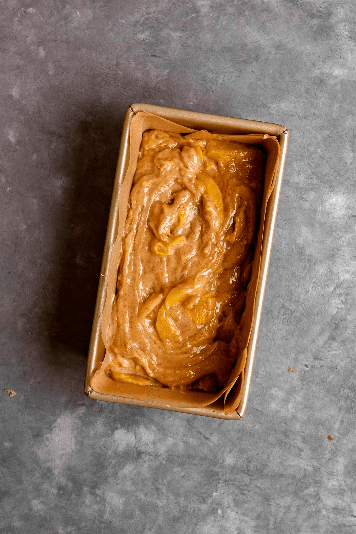 bread batter in a loaf pan